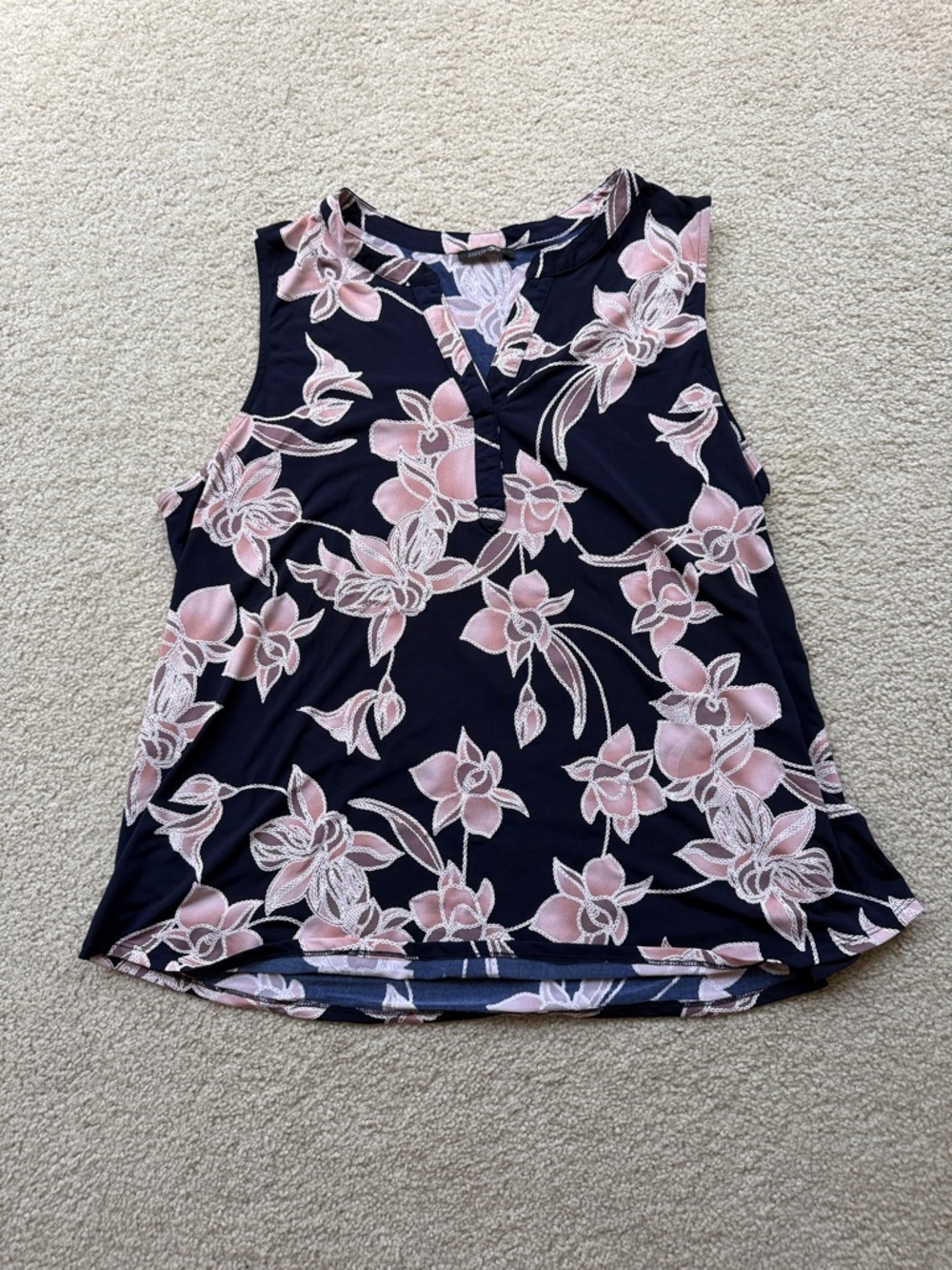 Papermoon Navy Tank with Pink Floral Print